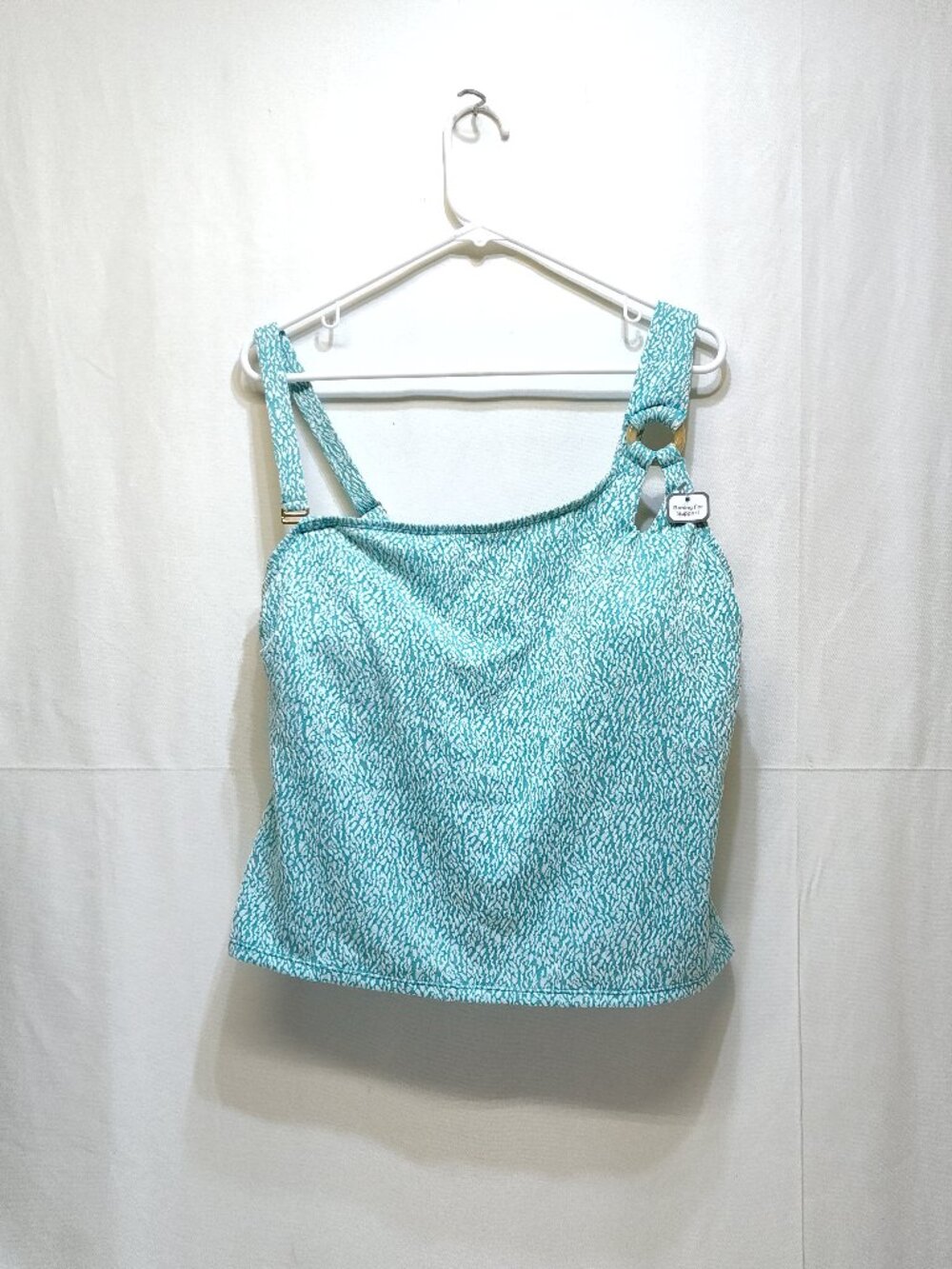 Time And Tru Tankini Top One-Shoulder Cutout Swimsuit Women's Size 1X (16W-18W)